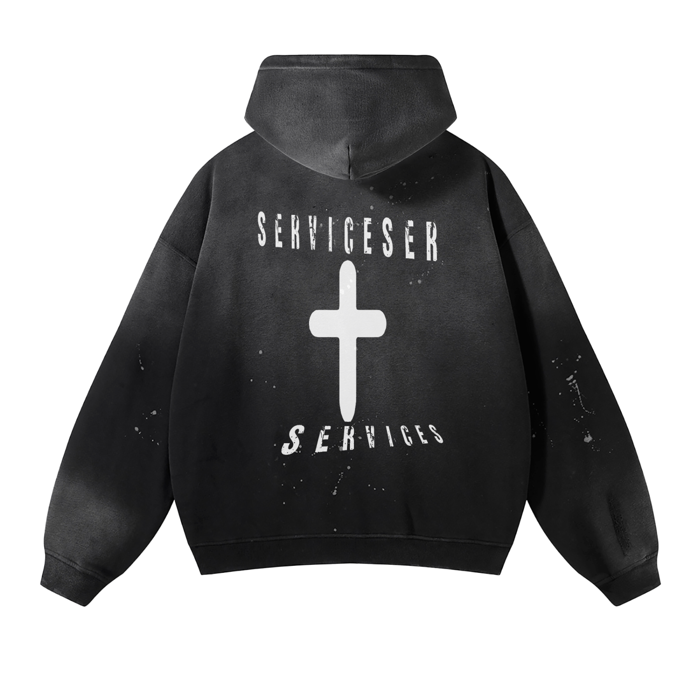 +33 6-17 Vintage Wash Frayed Fleece Hoodie - 360 GSM