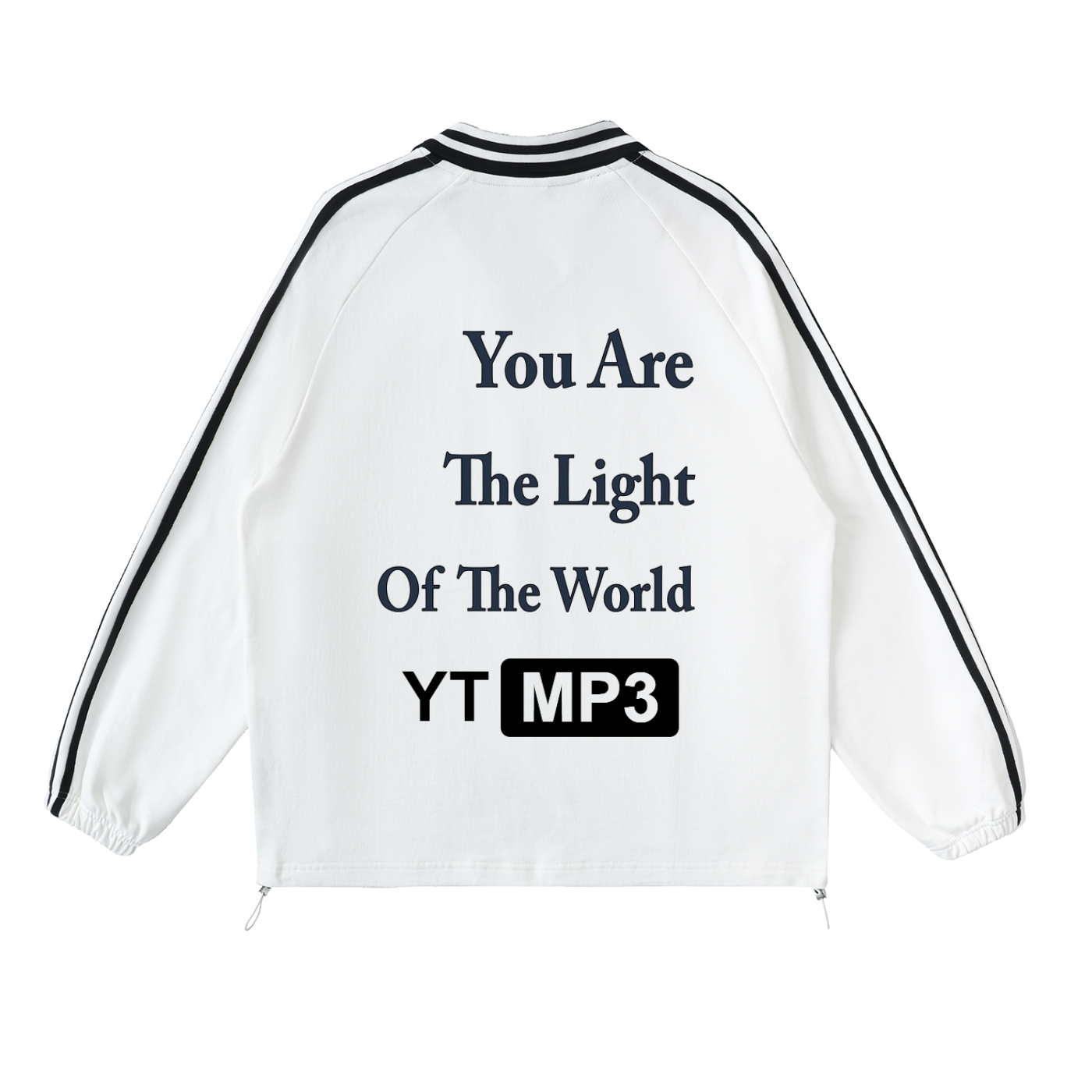 Contrast Striped Lapel Collar Sweatshirt