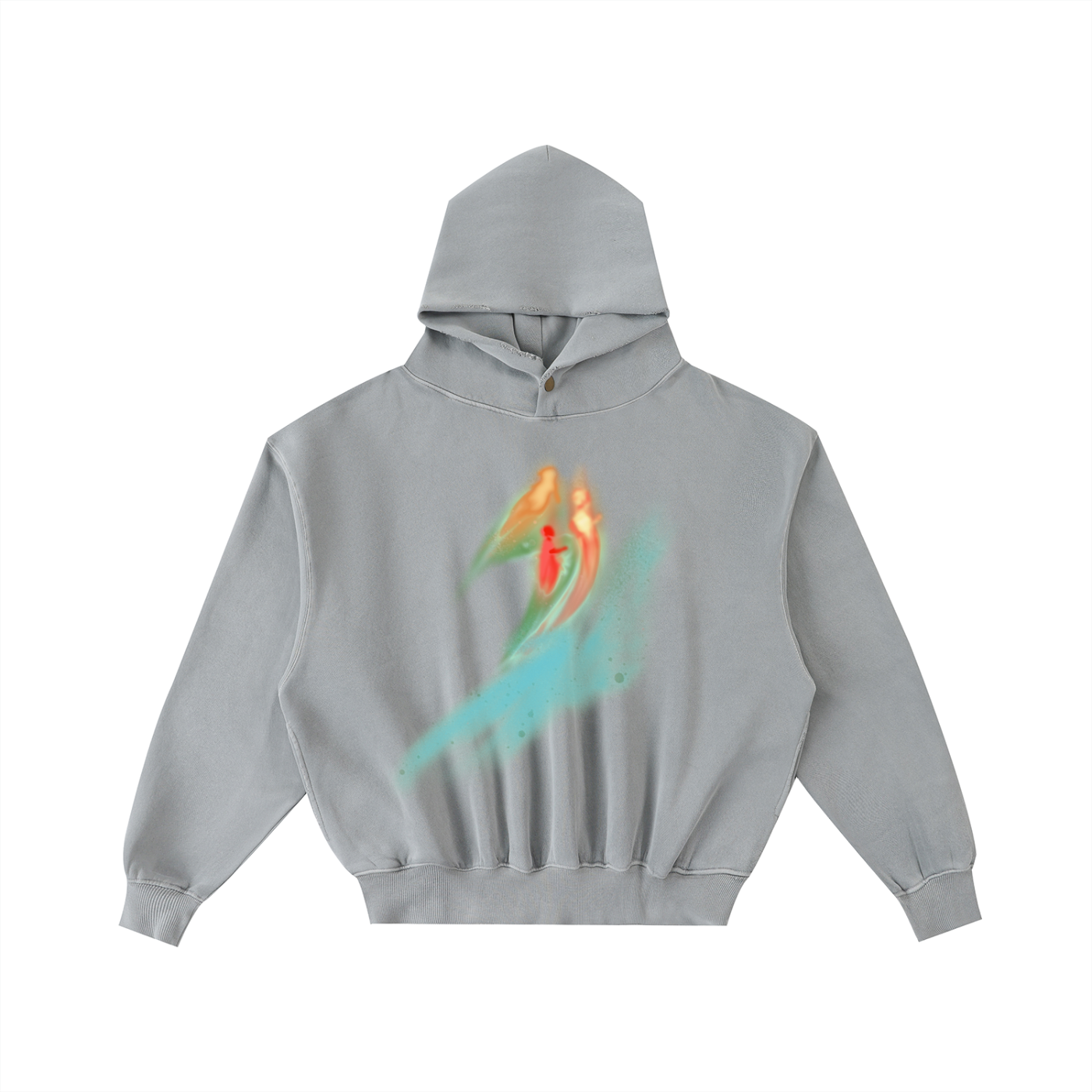 Frayed Enzyme Washed Fleece Hoodie