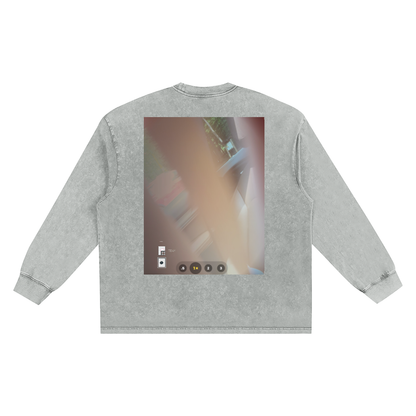 Snow Washed Oversize Long Sleeve T-shirt