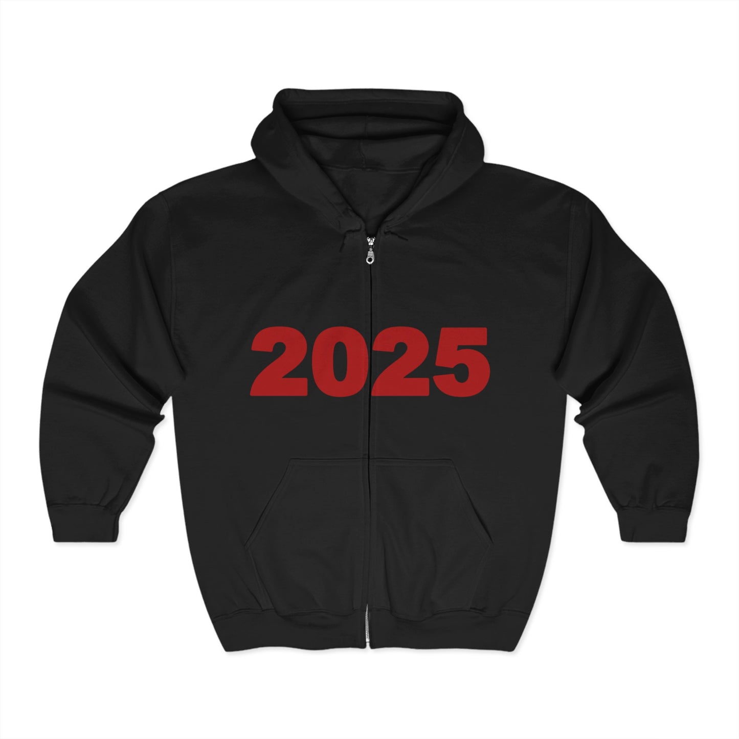 ! ! ! 2025 Comfy Full Zip Hoodie, Unisex Zip Sweatshirt, Trendy Layer for Celebrations, Giftable Outerwear Yeah Totally Yeah You Should Wear It in 2057 and tell ur kids bout 2025 yeah 6-30