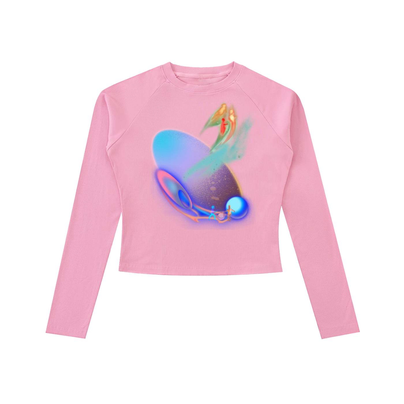 Dyed Washed Raglan Long Sleeve Slim T-Shirt