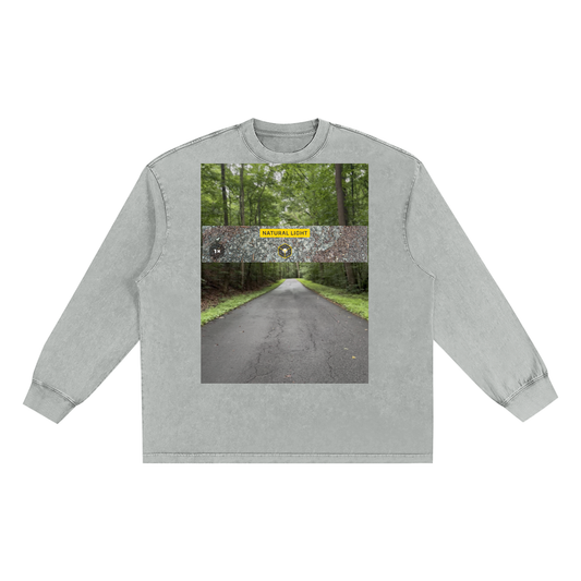 Snow Washed Oversize Long Sleeve T-shirt