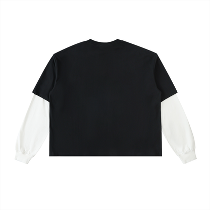 XD Layered Contrast Sleeve Cotton T-Shirt