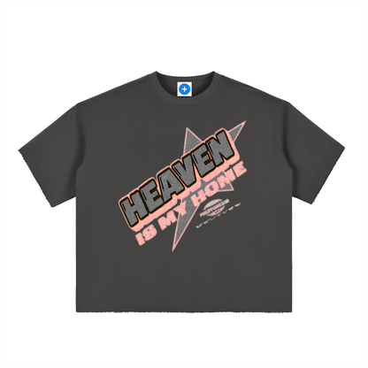 Boxy Half-Sleeve Raw-Edge T-Shirt