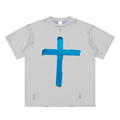 Hand-frayed Reversible T-shirt