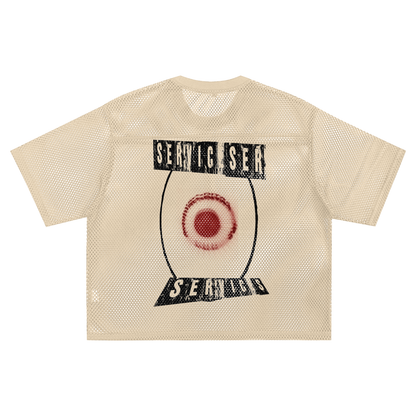 +33 6-17 See-through Boxy Net T-shirt