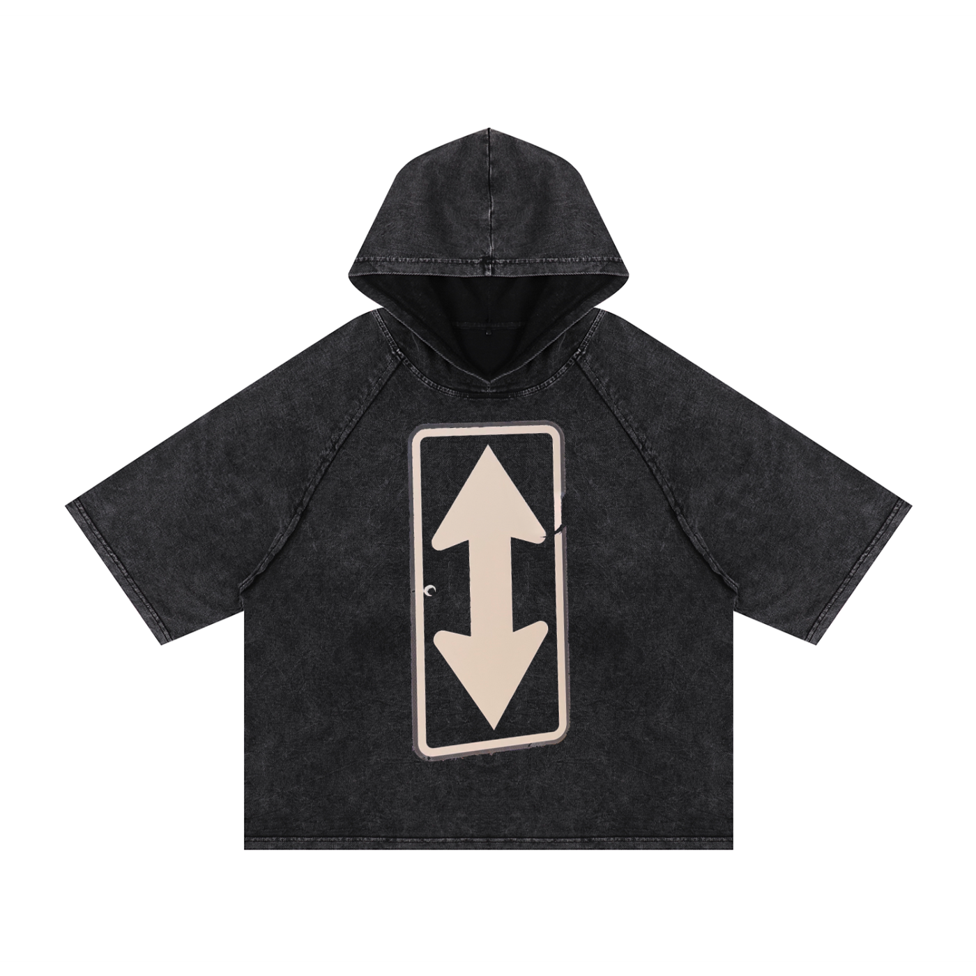 ! * ! Washed Hooded Boxy T 626