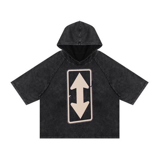 ! * ! Washed Hooded Boxy T 626