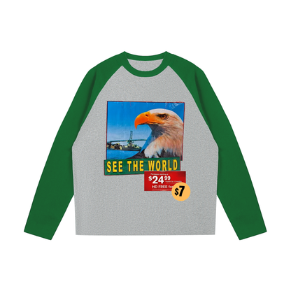 Color-Blocked Raglan Long-Sleeve T-Shirt