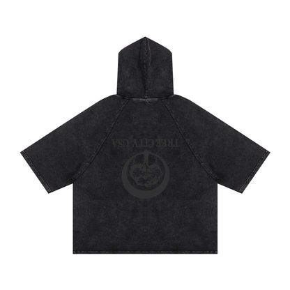 ! * ! Washed Hooded Boxy T-Shirt 626