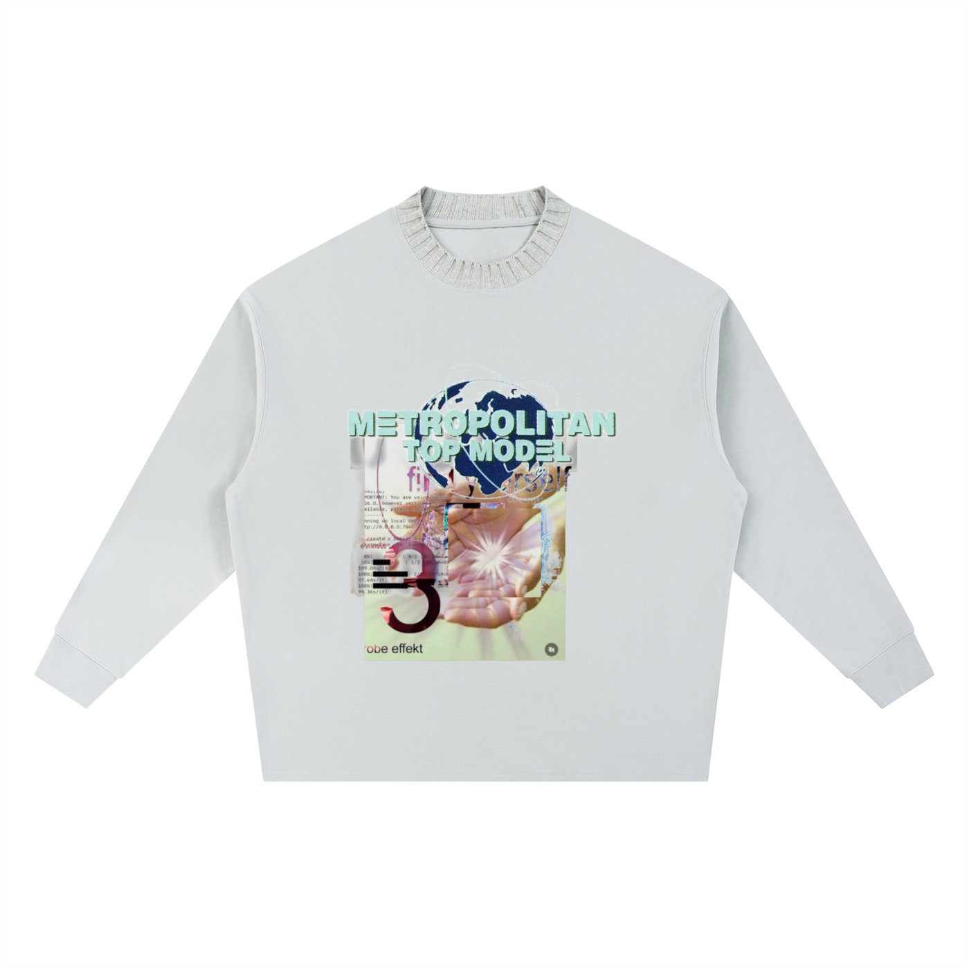 Knitted Round Neck Oversize Sweatshirt