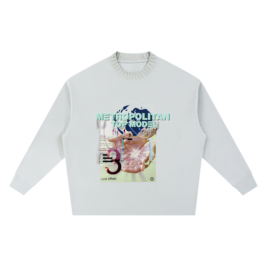 Knitted Round Neck Oversize Sweatshirt