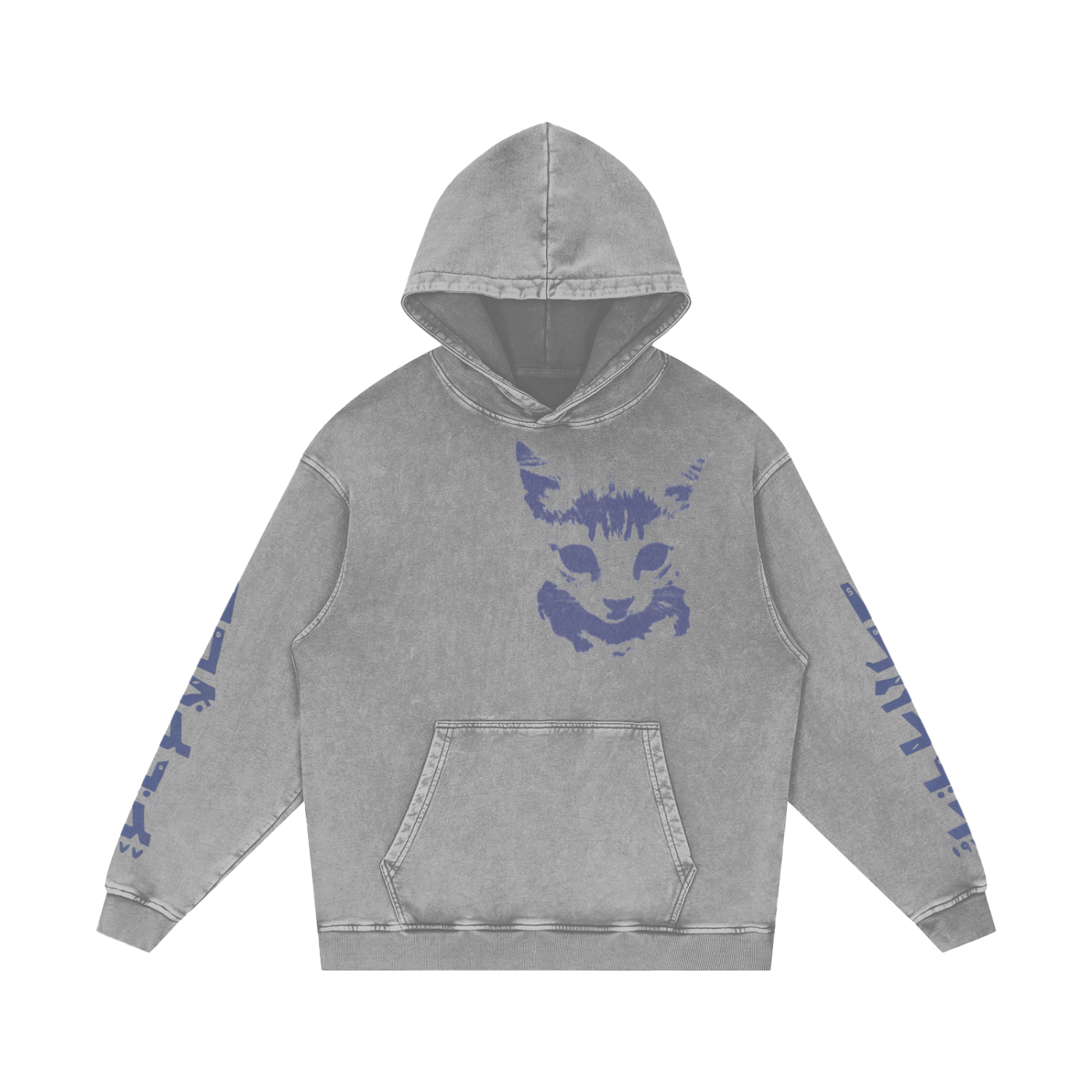 Snow Washed Loose Cotton Hoodie