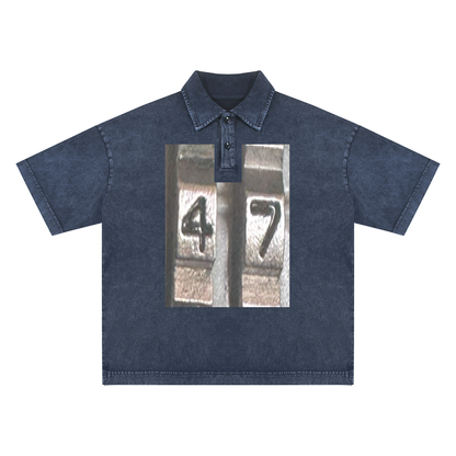 +33 6-17 Heavyweight Snow-Washed Polo T-Shirt