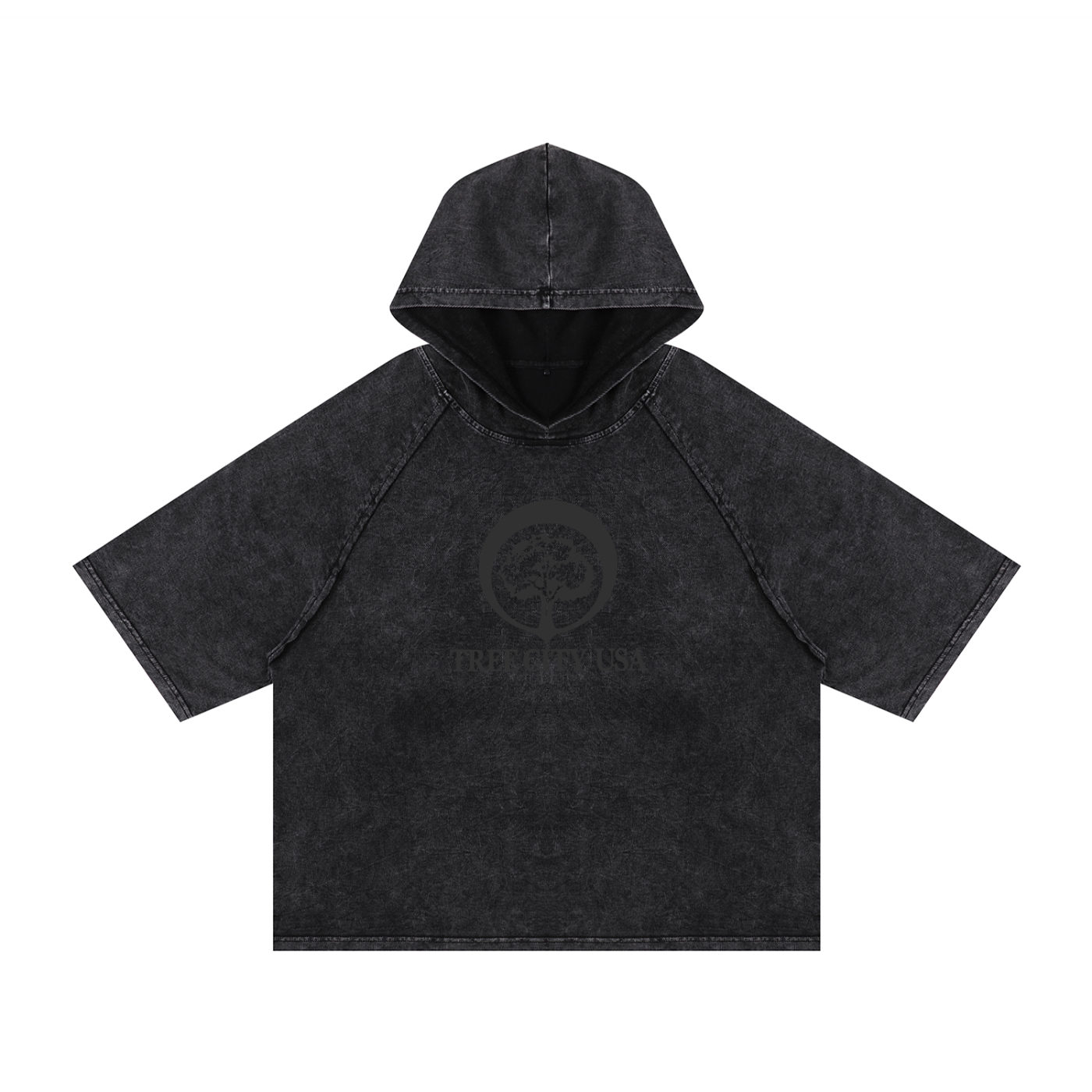 ! * ! Washed Hooded Boxy T-Shirt 626