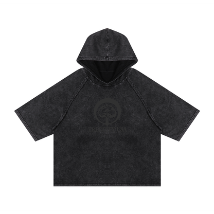 ! * ! Washed Hooded Boxy T-Shirt 626