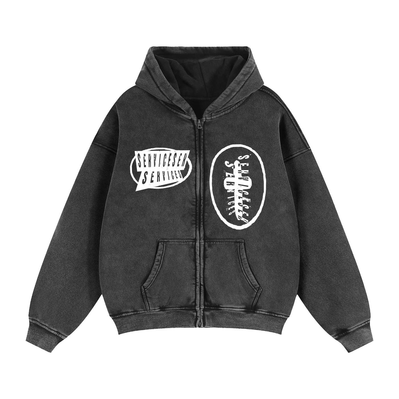 +33 6-17 Zip-Through Boxy Fleece Hoodie