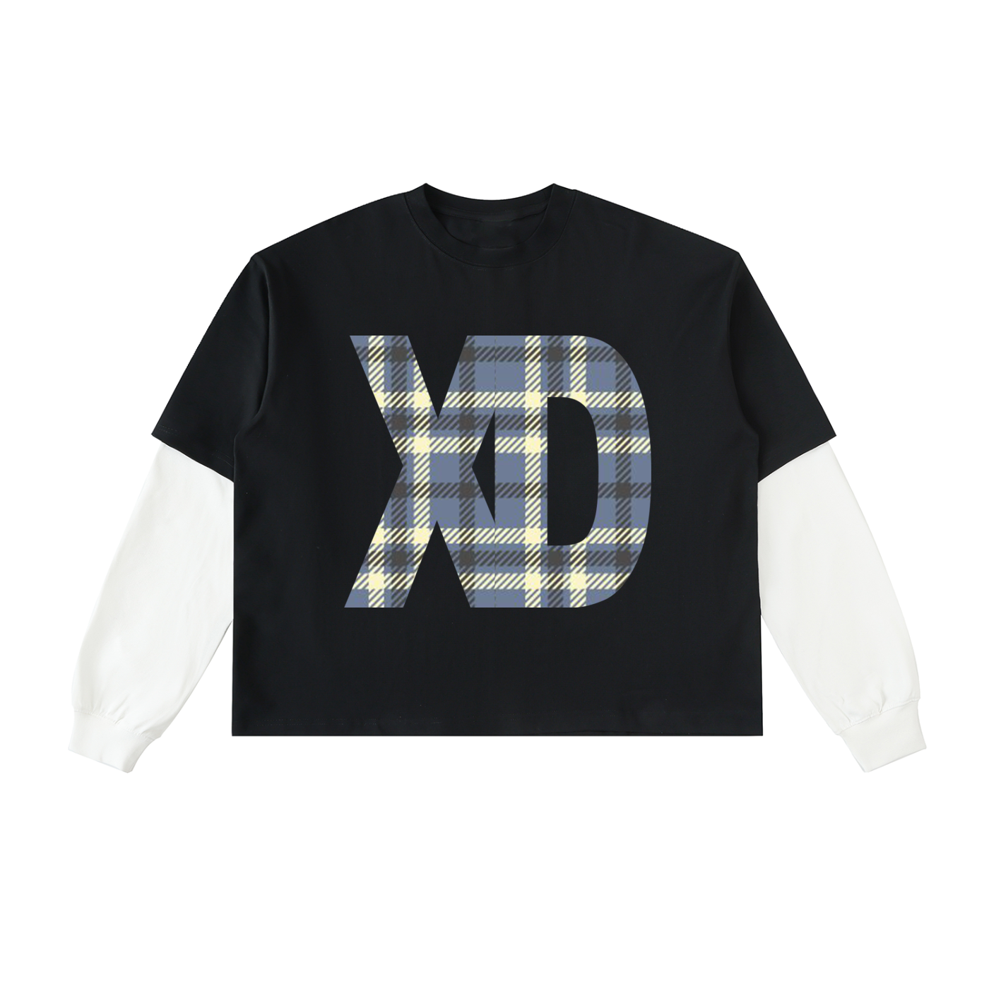 XD Layered Contrast Sleeve Cotton T-Shirt