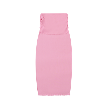 Dyed Washed Straight Hip-Hugging Slim Maxi Skirt