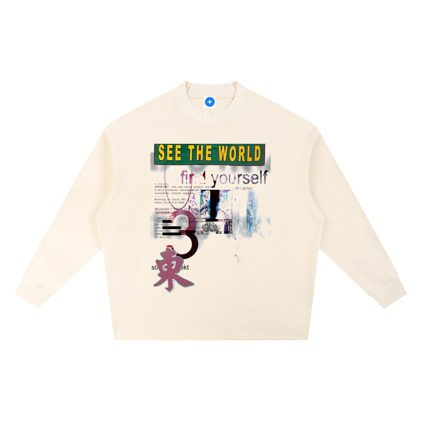 Knitted Round Neck Oversize Sweatshirt