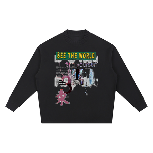 Knitted Round Neck Oversize Sweatshirt