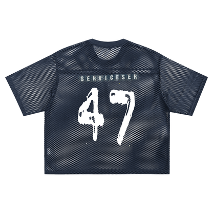 +33 6-17 See-through Boxy Net T-shirt