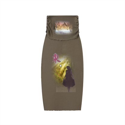 Dyed Washed Straight Hip-Hugging Slim Maxi Skirt