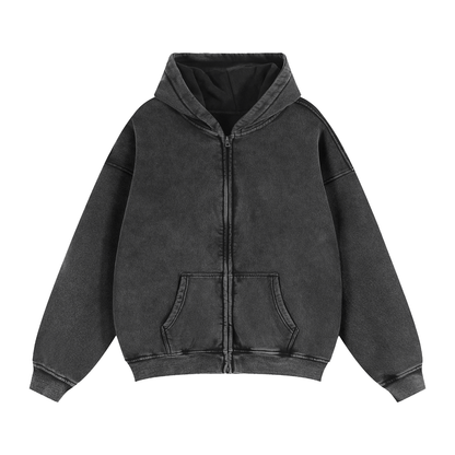 +33 6-17 Zip-Through Boxy Fleece Hoodie